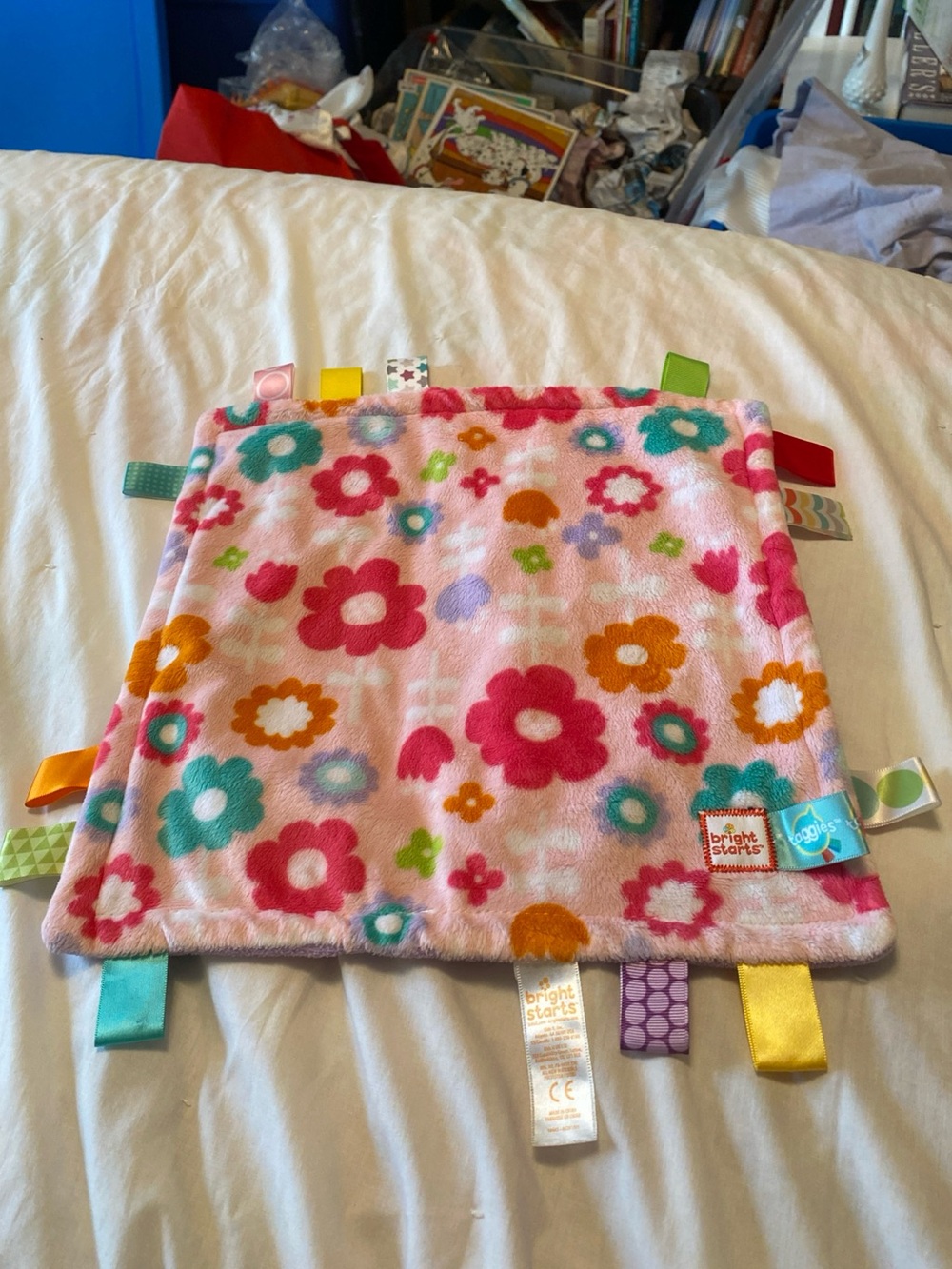 Pink Floral Taggie Blanket for Kids- Bright Starts